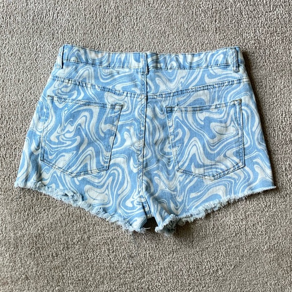 Rue 21 Blue Marble Swirl Cut-offs Shorts - Picture 4 of 6